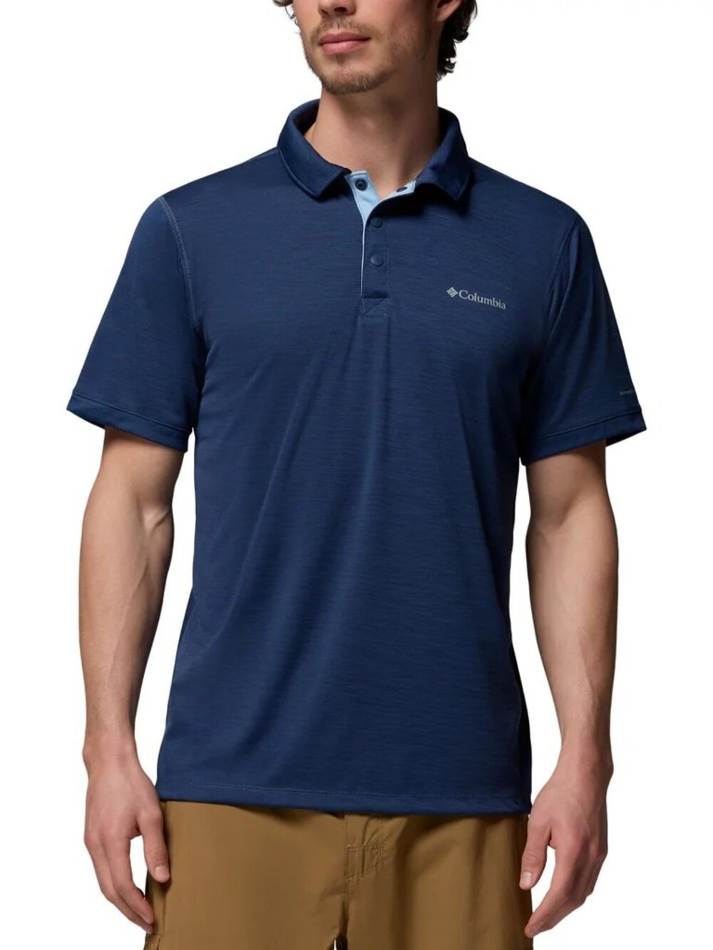 NEW Columbia Mens Short Sleeve Polo Shirt S NWT UPF 50+ Omni Shade Wick Navy